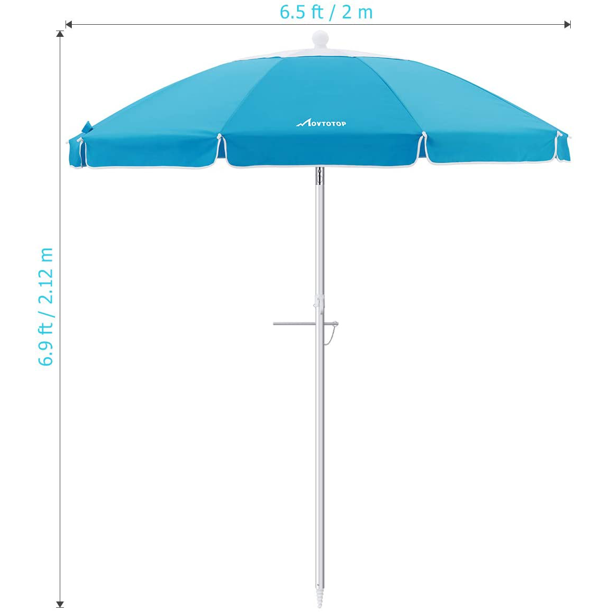 Beach Umbrella (dimensions: 6.9 ft tall x 6.5 ft wide)